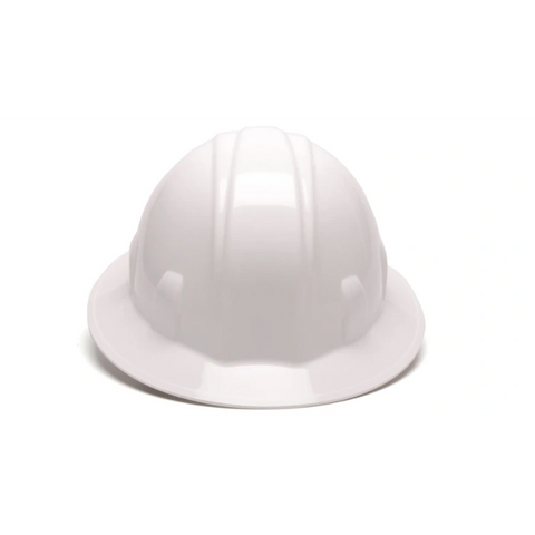 Pyramex HP26110 White Full Brim Hard Hat 6 Pt Ratchet Suspension