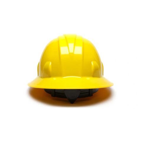 Pyramex HP26130 Yellow Full Brim Hard Hat 6 Pt Ratchet Suspension
