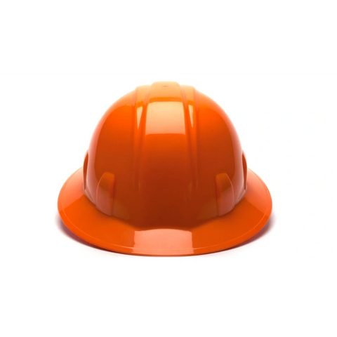 Pyramex HP26140 Orange Full Brim Hard Hat 6 Pt Ratchet Suspension