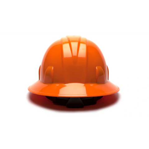 Pyramex HP26140 Orange Full Brim Hard Hat 6 Pt Ratchet Suspension