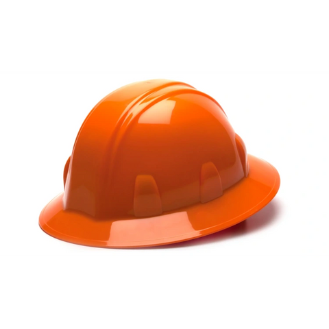 Pyramex HP26140 Orange Full Brim Hard Hat 6 Pt Ratchet Suspension