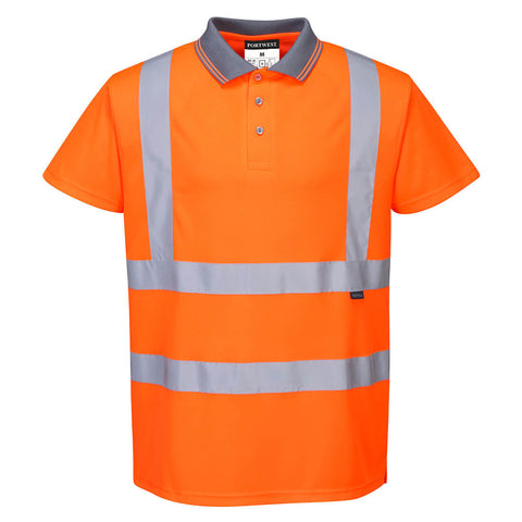 Portwest RT22ORT Hi-Vis Polo Shirt S/S - Orange Tall - T