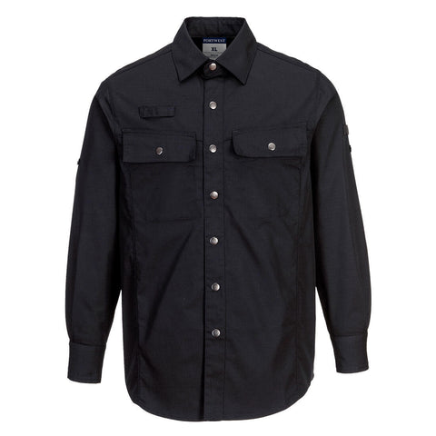 Portwest S130BKR KX3 Ripstop Shirt L/S - Black - R