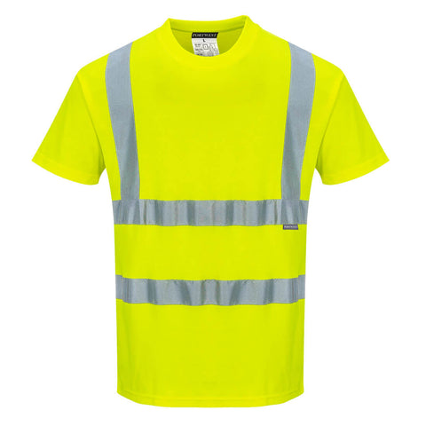 Portwest S170YET Hi-Vis Cotton Comfort T-Shirt S/S - Yellow Tall - T