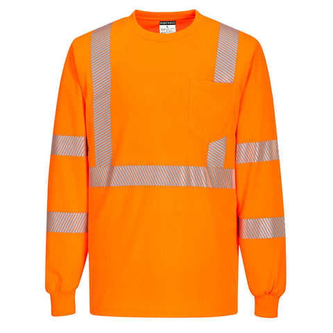 Portwest S195ORR Hi-Vis Segmented Tape T-Shirt L/S - Orange - R