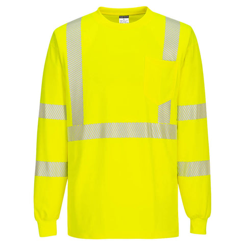 Portwest S195YER Hi-Vis Segmented Tape T-Shirt L/S - Yellow - R