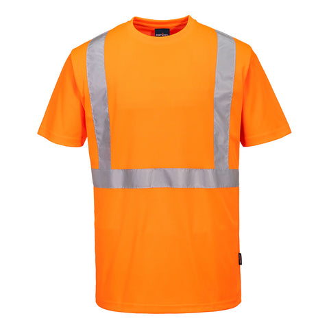 Portwest S198ORR Hi-Vis Pocketless S/S T-Shirt - Orange - R