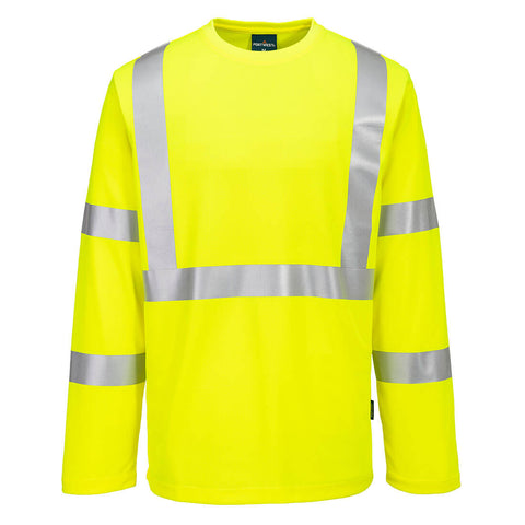 Portwest S199YER Hi-Vis Pocketless L/S T-Shirt - Yellow - R