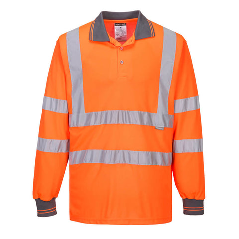 Portwest S277ORR Hi-Vis Polo Shirt L/S - Orange - R