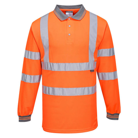Portwest S277ORT Hi-Vis Polo Shirt L/S - Orange Tall - T