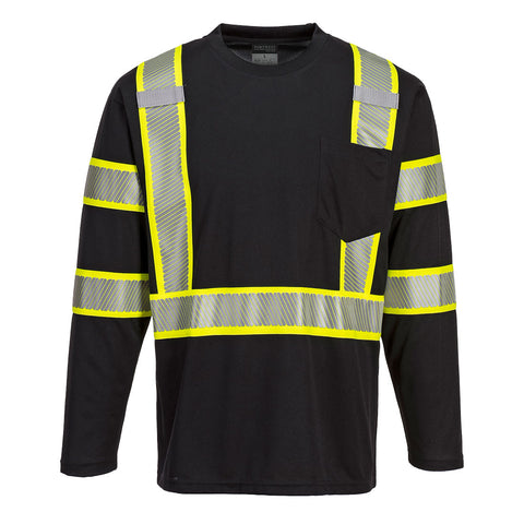 Portwest S346BKR Iona Plus Enhanced T-Shirt L/S - Black - R