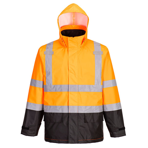 Portwest S362OBR Hi-Vis 3-in-1 Contrast Traffic Jacket - Orange/Black - R