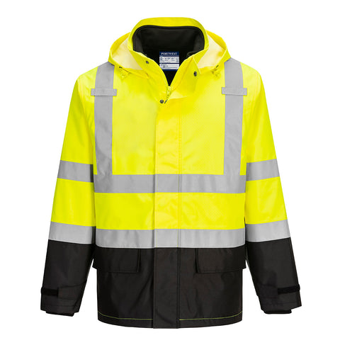 Portwest S362YBR Hi-Vis 3-in-1 Contrast Traffic Jacket - Yellow/Black - R