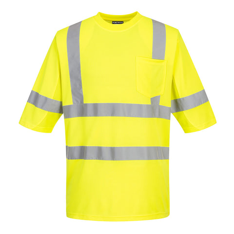 Portwest S397YER Hi-Vis Mesh Insert Class 3 T-Shirt S/S - Yellow - R