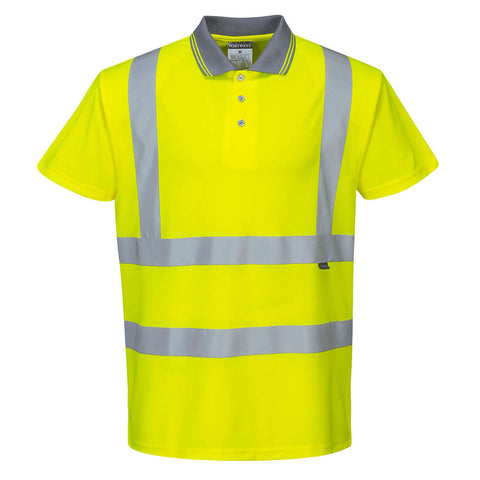 Portwest S477YET Hi-Vis Polo Shirt S/S - Yellow Tall - T