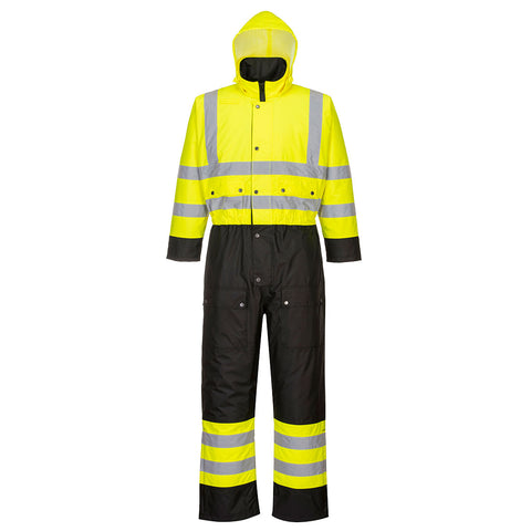 Portwest S485YBR Hi-Vis Contrast Winter Coverall - Yellow/Black - R