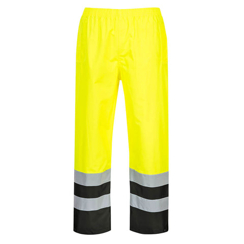Portwest S486YBR Hi-Vis Contrast Rain Pants - Yellow/Black - R