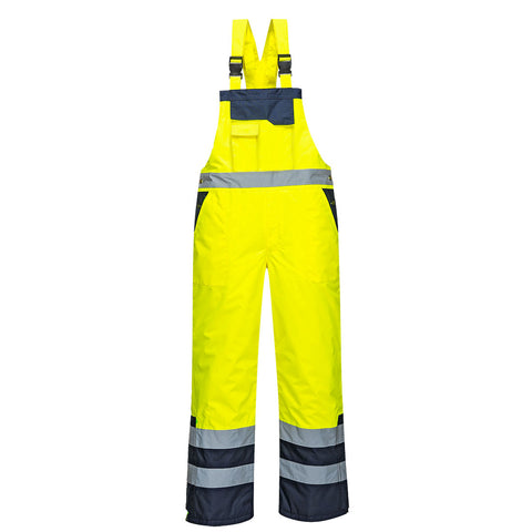 Portwest S489YER Hi-Vis Contrast Winter Bib Overall - Yellow - R