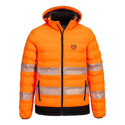 Portwest S548OBR Hi Vis Ultrasonic Heated Tunnel Jacket - Orange/Black - R