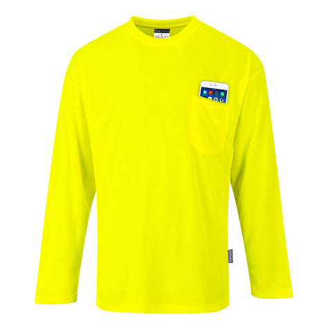 Portwest S579YER Non Ansi Pocket T-Shirt L/S - Yellow - R