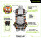 Frontline 100RCTB Combat Reflective Construction Full Body Harness with Tongue Buckle Legs and Trauma Straps 3X/4X