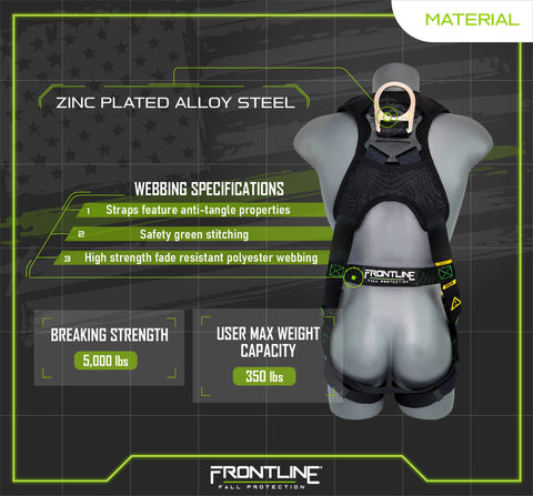 Frontline 310VQC Patriot Vest Style Harness with Airflo and Quick Connect Buckles - Made in USA Universal