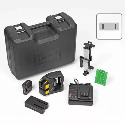 Stabila 03520 Cross-line laser LAX 500 G, 12 V system, 7-piece set, with rechargeable battery and charger