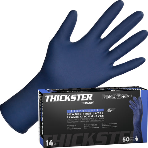 SAS 6603-20 Thickster® Powder-Free Exam Grade Latex Disposable Gloves - 14 Mil - 50PK