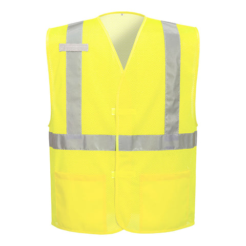 Portwest UC491YER Economy Hi-Vis Mesh External Pocket Vest - Yellow - R