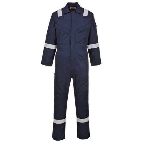 Portwest UFR21NAR Bizflame Work Super Lightweight Anti-Static FR Coverall - Navy - R