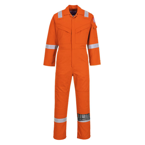 Portwest UFR21ORR Bizflame Work Super Lightweight Anti-Static FR Coverall - Orange - R