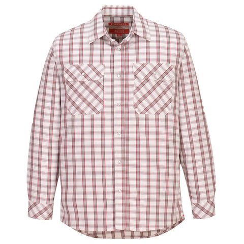 Portwest UFR97WHR Bizflame 88/12 FR Plaid Shirt - White - R