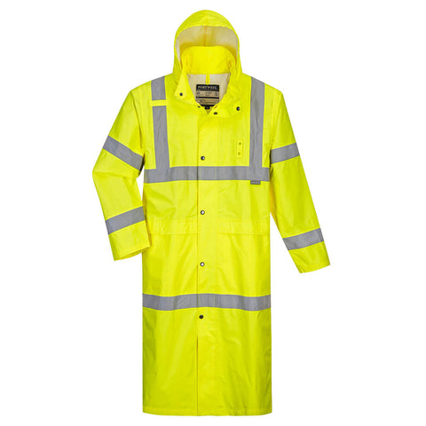 Portwest UH445YER Hi-Vis Rain Coat 48" - Yellow - R