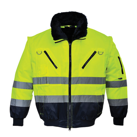 Portwest UPJ50YNR Hi-Vis Pilot Jacket - Yellow/Navy - R