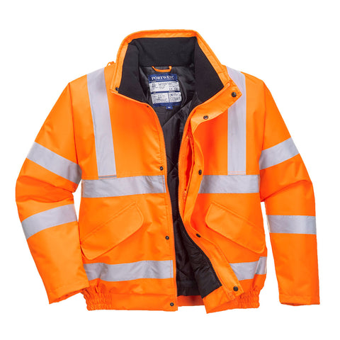 Portwest URT32ORR Hi-Vis Winter Bomber Jacket - Orange - R