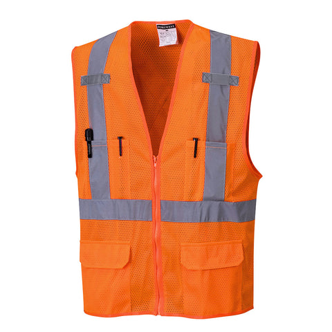 Portwest US370ORR Atlanta Hi-Vis X Back Executive Vest - Orange - R