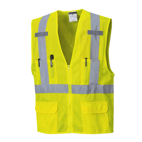 Portwest US370YER Atlanta Hi-Vis X Back Executive Vest - Yellow - R