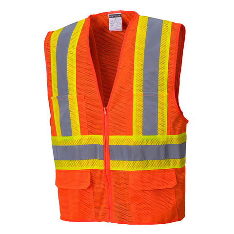 Portwest US371ORR Tulsa Hi-Vis Mesh Executive Vest - Orange - R