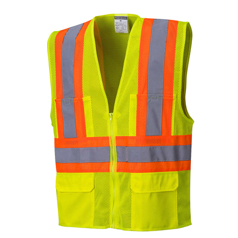 Portwest US371YER Tulsa Hi-Vis Mesh Executive Vest - Yellow - R