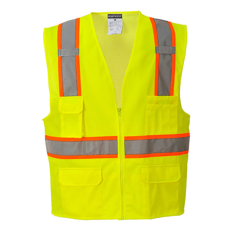 Portwest US372YER Jackson Hi-Vis Contrast Executive Vest - Yellow - R
