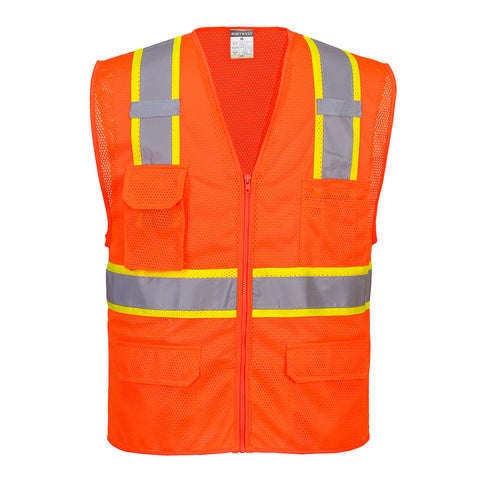 Portwest US374ORR Orlando Hi-Vis Mesh Executive Vest - Orange - R
