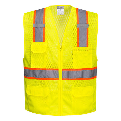 Portwest US374YER Orlando Hi-Vis Mesh Executive Vest - Yellow - R