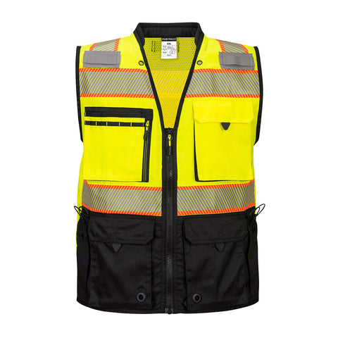Portwest US375YBR Hi-Vis Premium Surveyor Vest - Yellow/Black - R