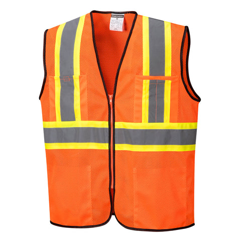Portwest US381ORR Frisco Hi-Vis Mesh Executive Vest - Orange - R
