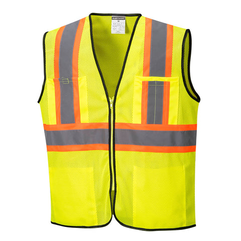 Portwest US381YER Frisco Hi-Vis Mesh Executive Vest - Yellow - R
