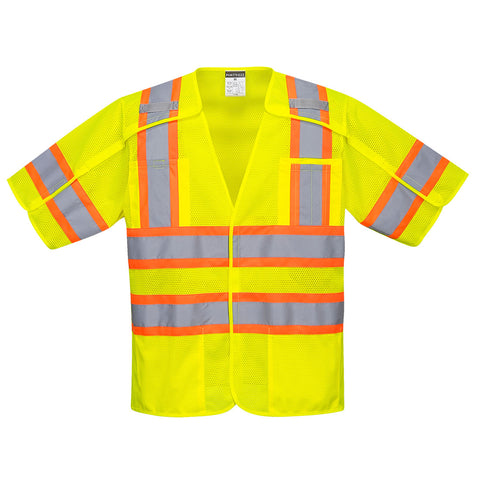 Portwest US382YER Kobuk Hi-Vis Contrast Breakaway Vest S/S - Yellow - R