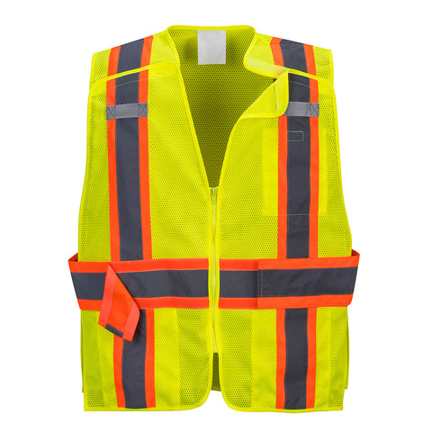 Portwest US385YER Hi-Vis Contrast Expandable Breakaway Vest - Yellow - R
