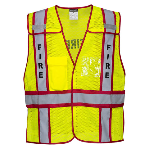 Portwest US387YRE Hi-Vis Public Safety Vest - Yellow/Red
