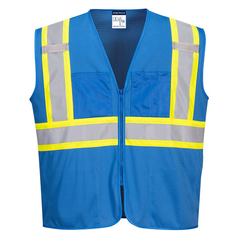Portwest US391RBR Iona Plus Enhanced Mesh Zipped Vest - Royal Blue - R