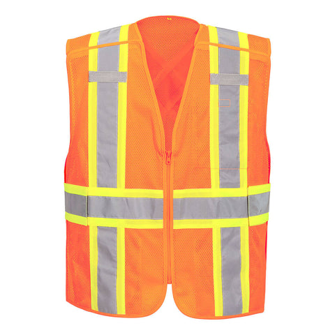 Portwest US393ORR Hi-Vis Mesh X Back Expandable Breakaway Vest - Orange - R